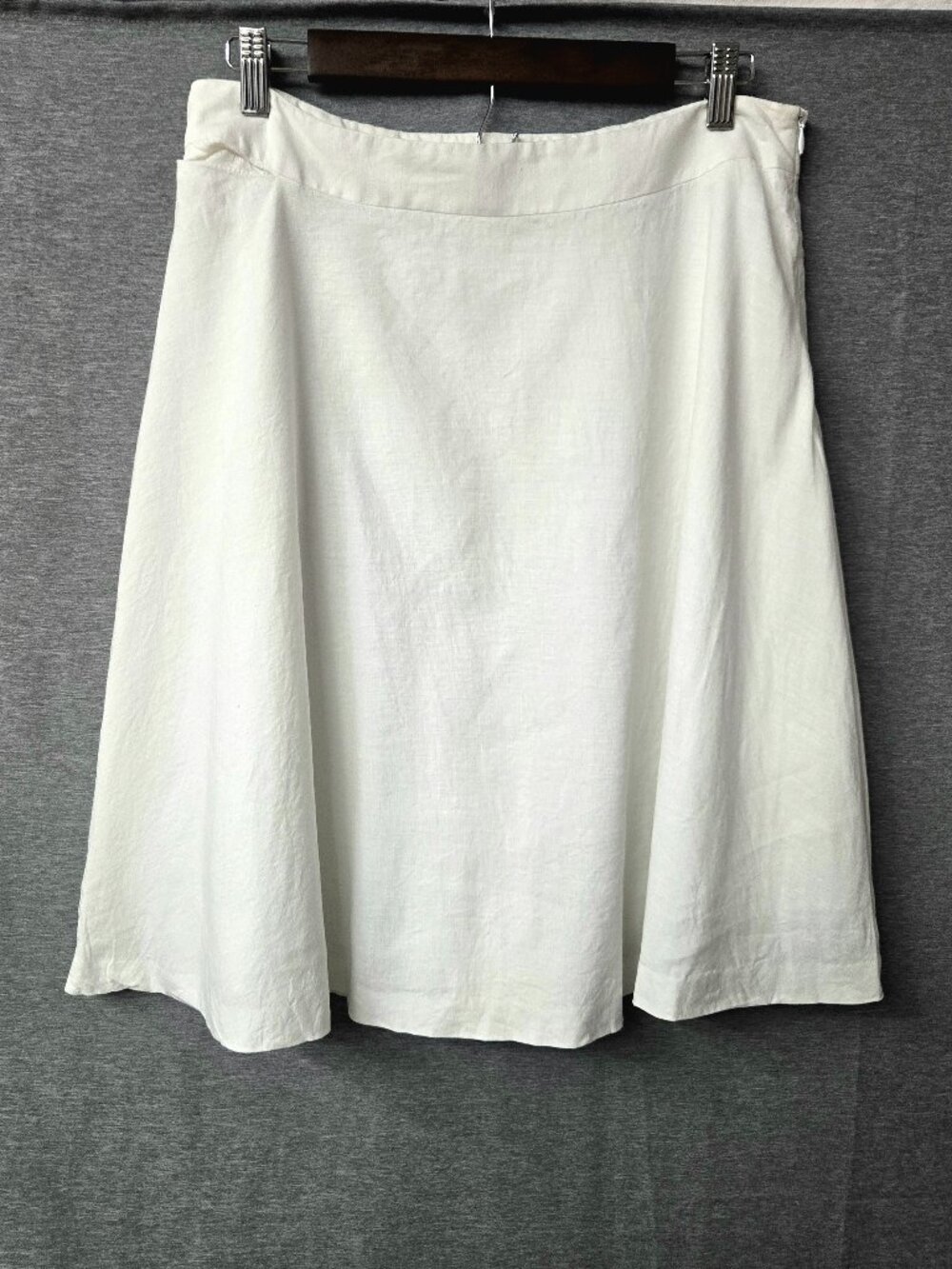 Banana Republic White Linen Blend A-Line Skirt 12P Quiet Luxury Resort Old Money